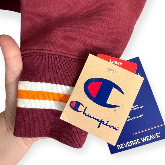 NWT Champion Reverse Weave Loose Fit Hoodie With Embroidered Leaves Men's Size L - Picture 7 of 11